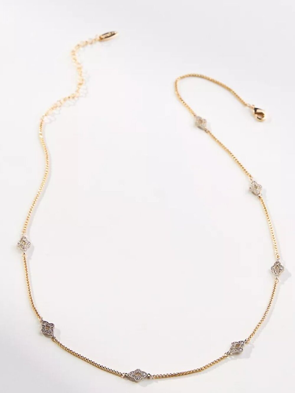 Anthropologie Mini Crystal Clovers Necklace NWT